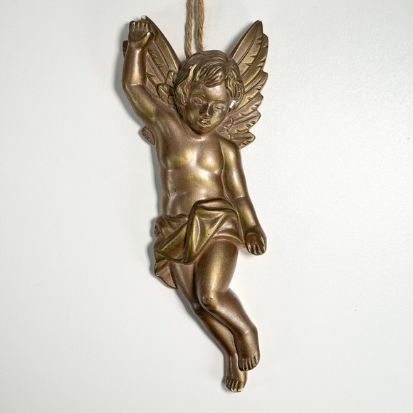 American Vintage Other - Vintage Baby Cherub Angel Gold Art Deco Wall Decor French Old World Cottagecore
